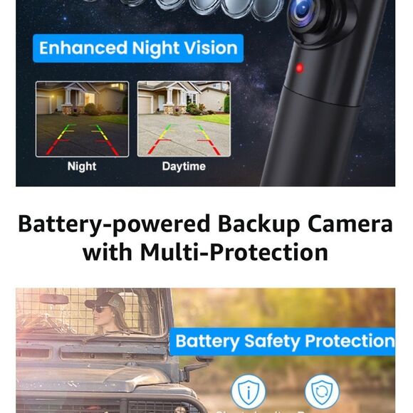 Autovox solar wireless auto rear backup camera w/5”lcd monitor/screen - Picture 9 of 14